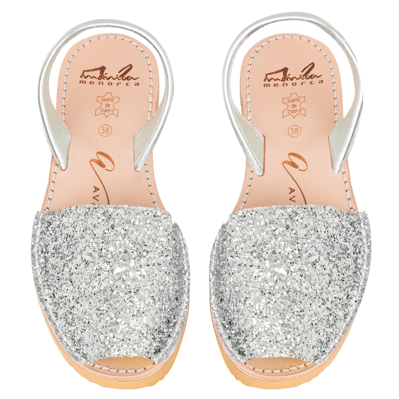 Silver Glitter Wedge