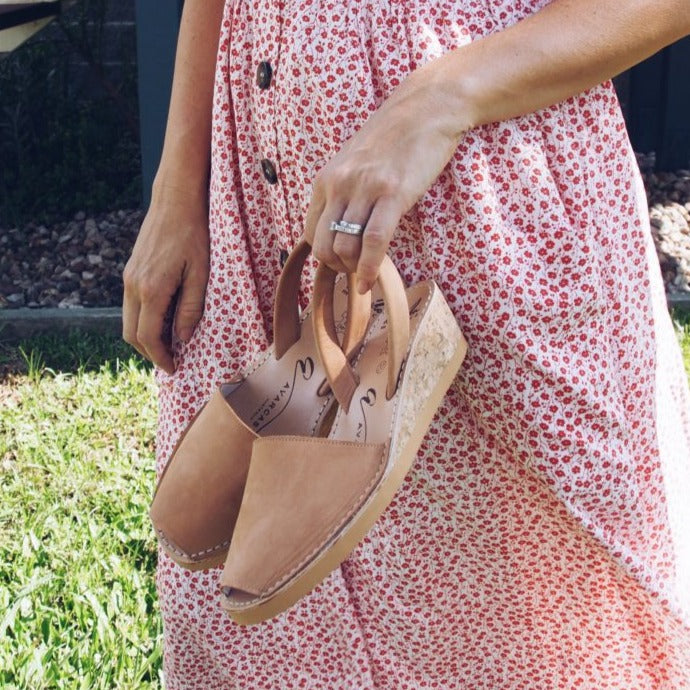 Tan Nubuck Wedge