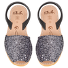 Gunmetal Glitter Wedge