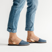 Navy Nubuck & Rose Gold Metallic