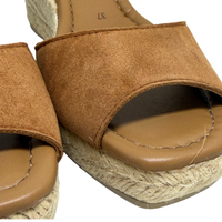 Peep Toe Espadrille Wedge Tan