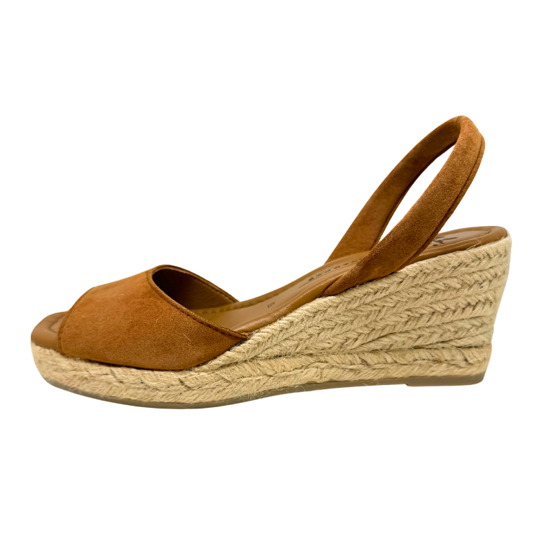Peep Toe Espadrille Wedge Tan