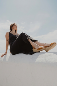 Peep Toe Espadrille Wedge Tan