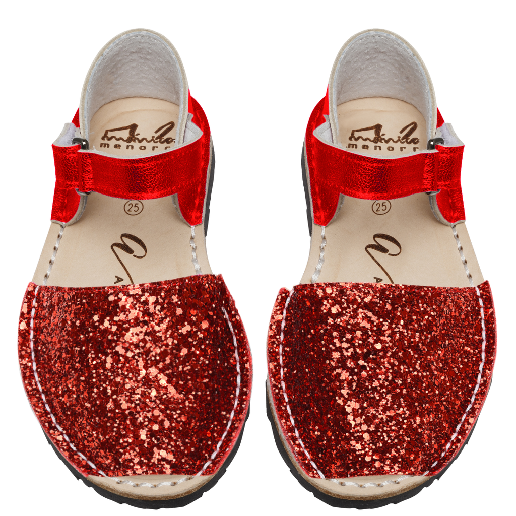 Red sparkly discount sandals