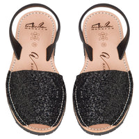 Avarcas Australia Black Glitter Menorcan Sandals