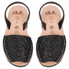 Avarcas Australia Black Glitter Menorcan Sandals
