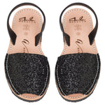 Avarcas Australia Black Glitter Menorcan Sandals