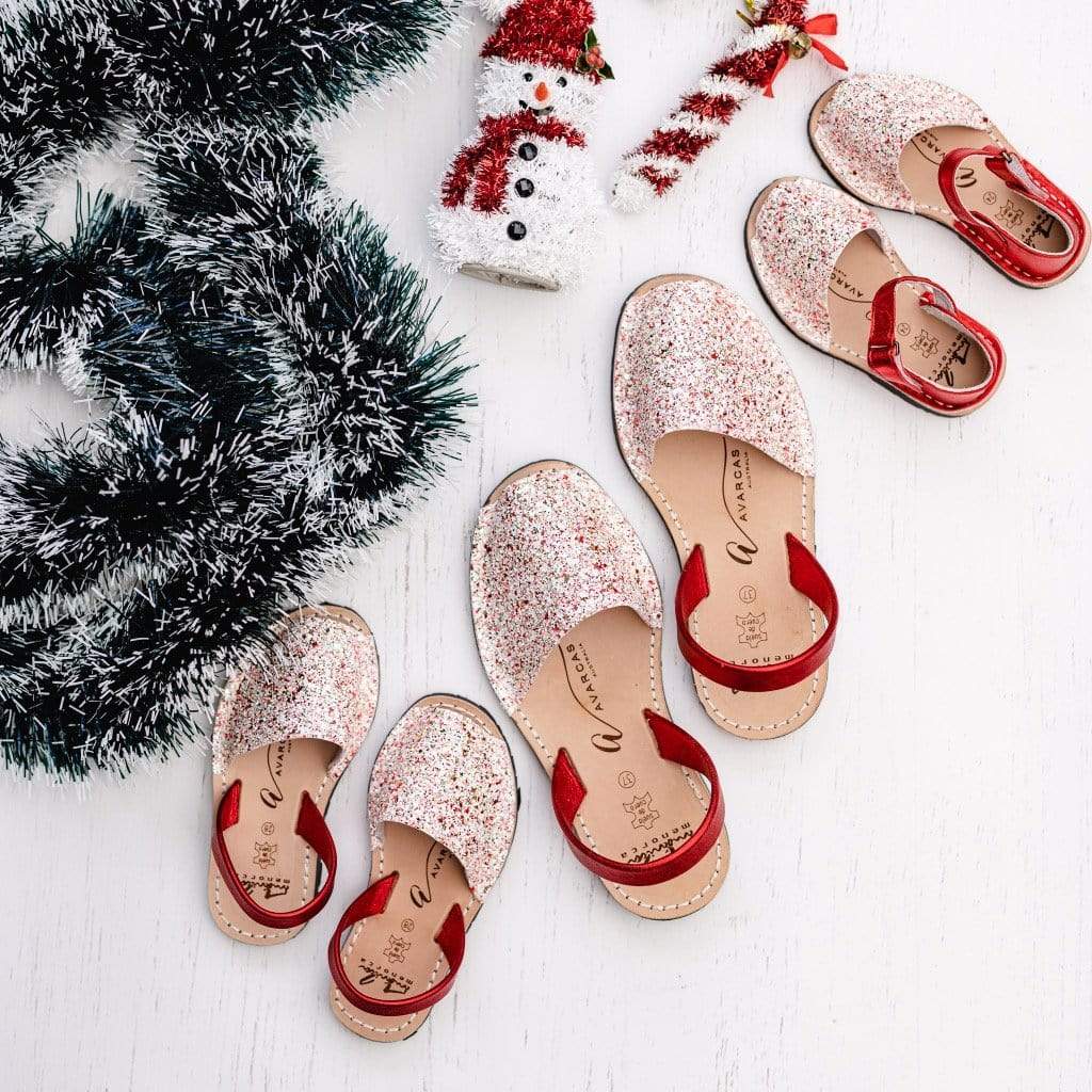 Avarcas Australia Candy Cane Glitter Frailera Menorcan Sandals
