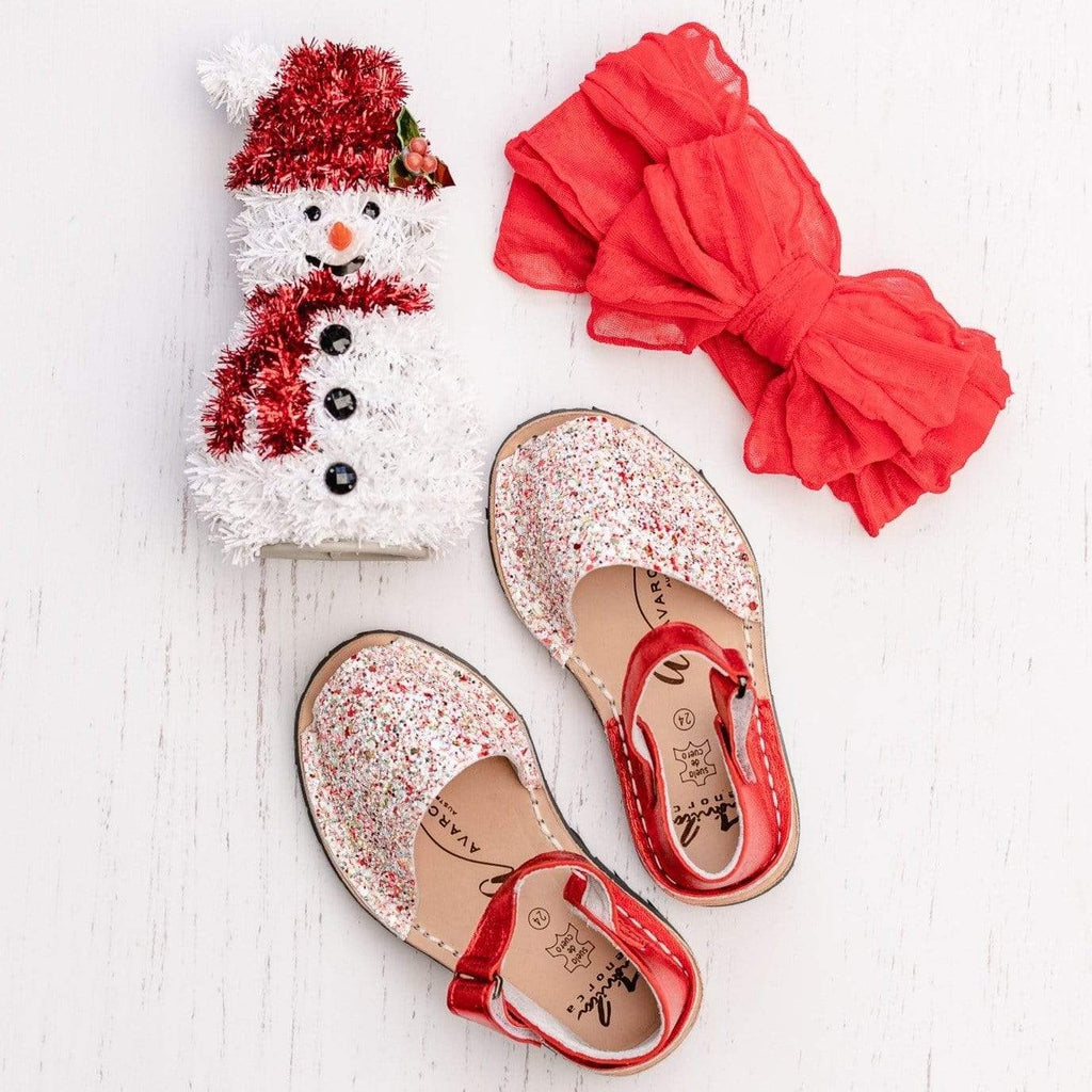 Avarcas Australia Candy Cane Glitter Frailera Menorcan Sandals