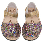 Avarcas Australia Multi Gold Glitter Frailera Menorcan Sandals