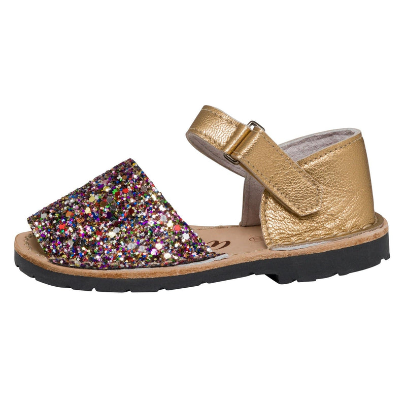 Avarcas Australia Multi Gold Glitter Frailera Menorcan Sandals