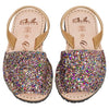 Avarcas Australia Multi Gold Glitter Junior Menorcan Sandals