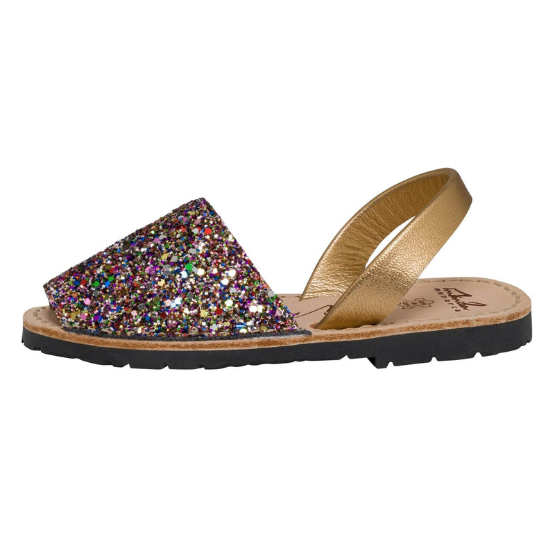 Avarcas Australia Multi Gold Glitter Junior Menorcan Sandals