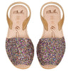 Avarcas Australia Multi Gold Glitter Wedge Menorcan Sandals
