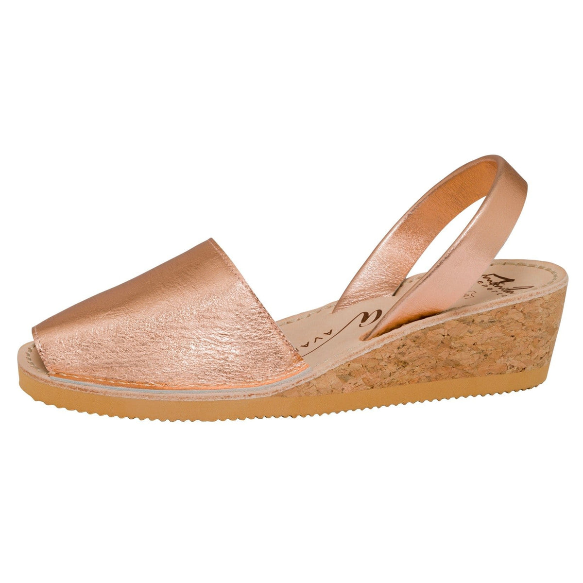 Avarcas Australia Rose Gold Metallic Wedge Menorcan Sandals